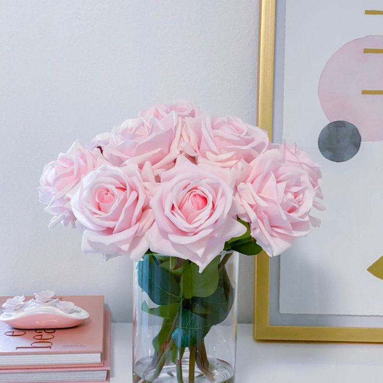 Flovery Large Real Touch Floral Arrangement In Glass Vase Wayfair